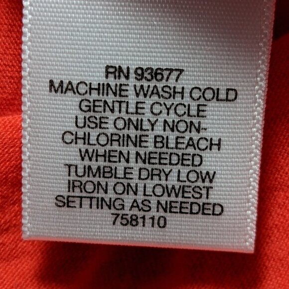 LIZ CLAIBORNE Scoop Neck Cap Sleeve T-Shirt Red and Orange Pattern Size Large - Picture 7 of 10